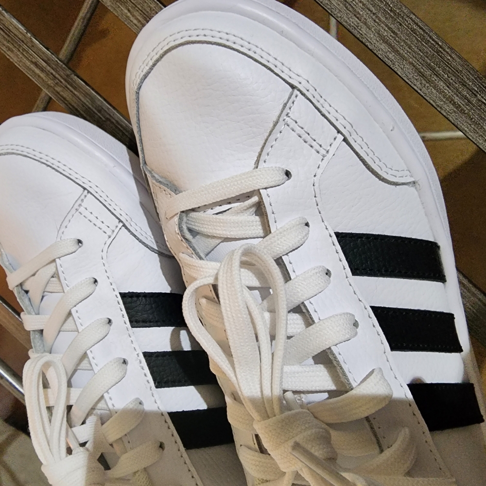 adidas Originals White and Black Athletic Shoes